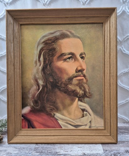 Vintage christ head lithograph - vintage,