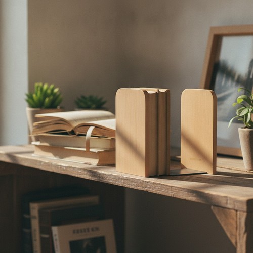 Wood bookends non skid - wood, bookends,non-skid