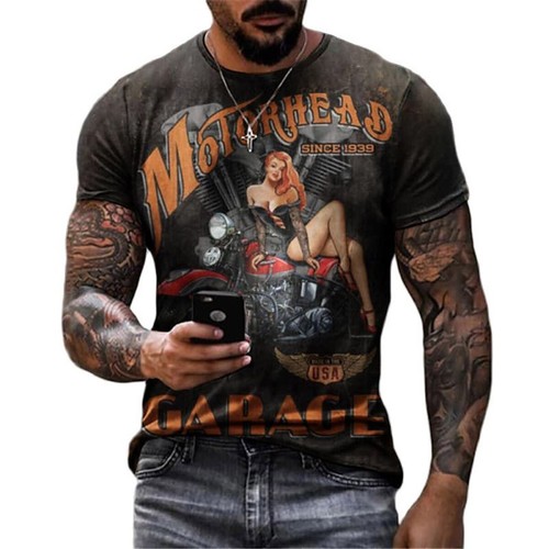 Vintage pin motorhead - pin-up, in