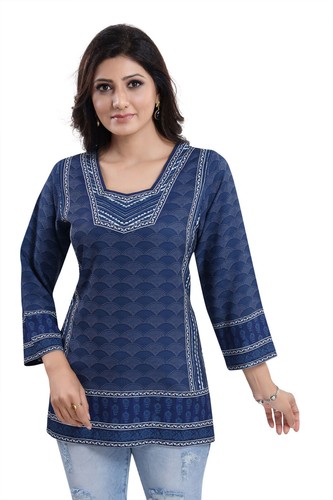 Women blue floral - women, tunic