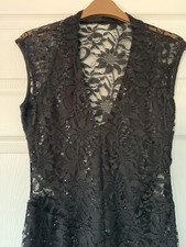 Lipsy Jessica Wright Black Lace Dress. Size Medium 12. Fantastic Condition
