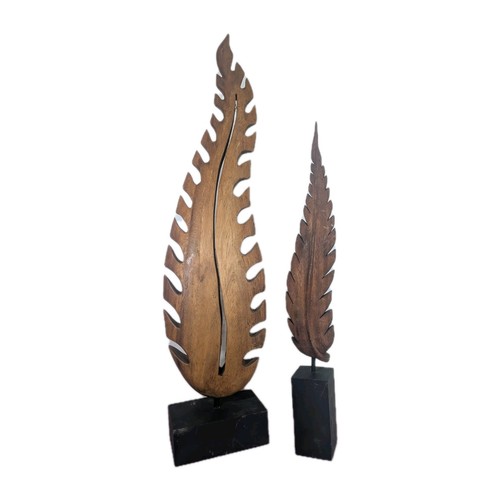 Carved wooden leaf stand - carved,
