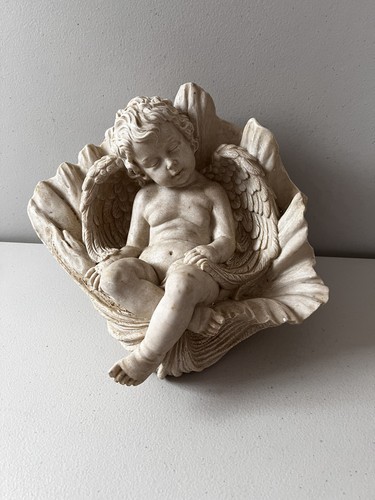 Vtg resin cupid angel - resin,