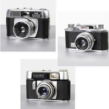 3X Vintage cameras - Zeiss Ikon Colora, Halina 35X & Paulette Electric