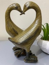 Wood Look Goose Geese Couple