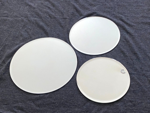 Set round bevelled footed - 3,