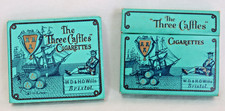 2 RARE Three Castles EMPTY Cigarette Packets. Slider10 & Flip Top 20. Wills