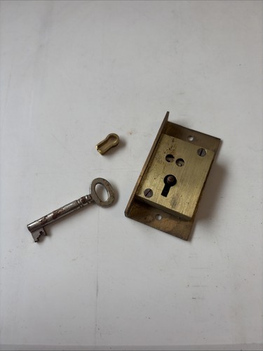 Vintage brass cabinet lock - cabinet,
