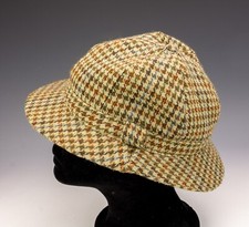 Vintage Barbour - Ladies Tweed Deer Stalker Country Hat Cap - Size 6⅝