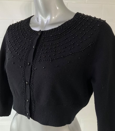 Size black knit beaded - size, 12