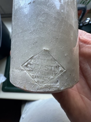 Stoneware blacking bottle - stoneware,