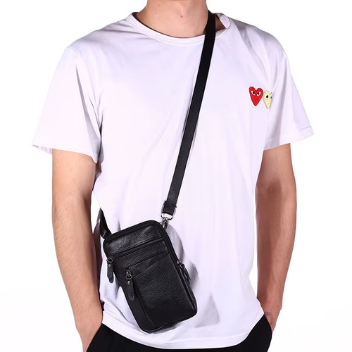 Men genuine leather phone - men,