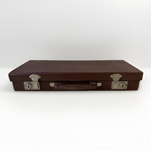 Vintage brown leather - leather, attache