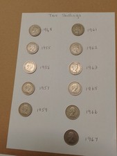 Two Shilling Coins 1948-1967