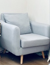 Excellent Condition Armchair. Duck Egg Blue. Great Value For Contemporary Style.