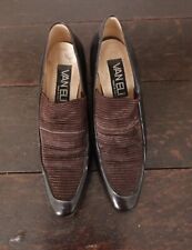 Vaneli brown patent leather & fabric shoes size UK4 US 6