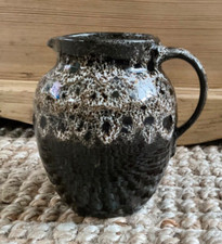Fosters Pottery of Redruth Cornwall Brown Lava Drip Glazed Small Pitcher Jug