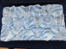 Set 6 Edinburgh cut glass wine glasses