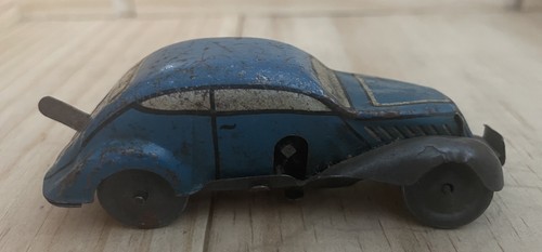 1930 blue tinplate clockwork - 1930's,