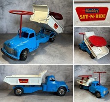 Vintage 1950s Buddy L Sit-N-Ride On Toy Dump Truck Pressed Steel Mettoy Triang