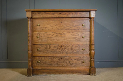 Antique french oak chest - oak,