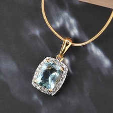 Genuine Aquamarine Halo