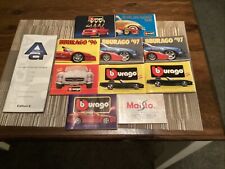 Job Lot 11 Bburago Maisto Auto art Diecast Catalogs From 1994 To 2000 VGC.