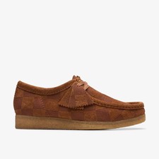 Clarks Mens Wallabee Cola Check Lace Up,Wallabee Suede Casual