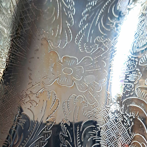 Large silver oval metal - silver,