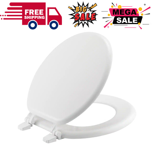 Round enameled wood toilet - round,