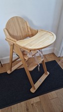 East Coast Wooden High Chair with Safety Straps and Foldable Design