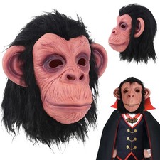 Monkey Mask Latex Full Head Animal Monkey Mask for Halloween Costume Party