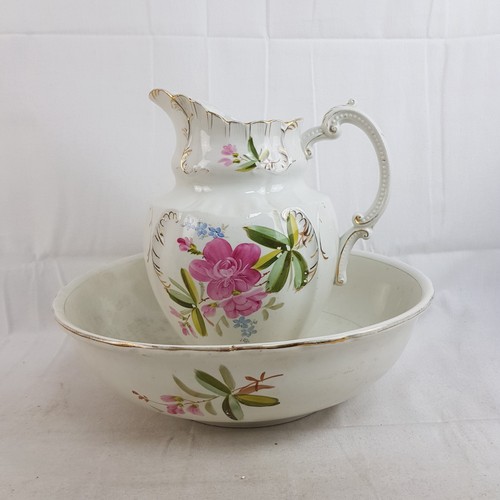 Ceramic wash bowl and pitcher - ceramic,