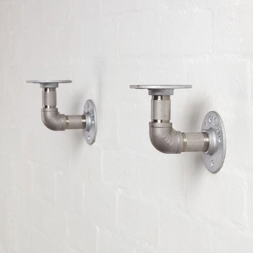 Industrial pipe shelf brackets - shelf,