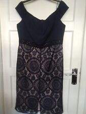 KALEIDOSCOPE Navy Beaded Lace Special Occasion Dress Size 14 BNWOT