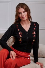 Women's Black 50's Retro V