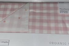 Organic Gingham Bed Linen Pink Pillowcase The Little White Company