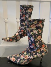 Zara Floral Sock Boots. Size