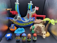 ELC Happyland Fairy Tale Pirate Ship Playset, Cove Island, Figures / Boat Bundle