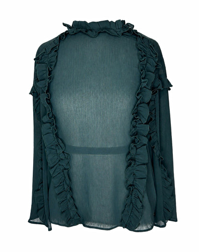 Zara green chiffon sheer high - chiffon,