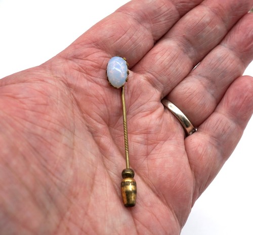 Vintage stick pin white opal - vintage,
