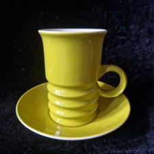 Retro Carlton Ware Yellow / Lime Green Wellington Cup & Saucer
