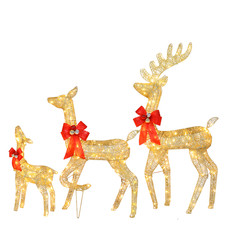 3Pcs Lighted Christmas Deer
