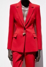 Zara New RED Fitted Blazer