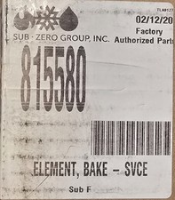 Wolf/SUB-ZERO  Bake Element