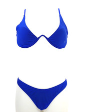 Royal Blue Bikini Set Cleavage Wired Top Full Cover Bottoms Beach Zaful Size M