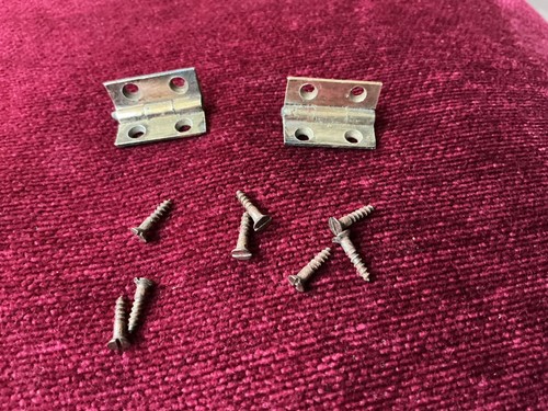 Antique stop hinges brass w - stop, c/w