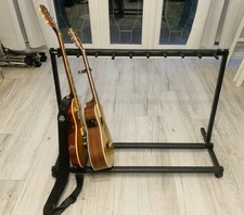 9-Way Multi Guitar Rack Stand Foldable  Padded Support Electric Bass & Acoustic
