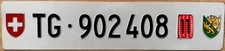 Switzerland Thurgau Temporary  License Licence Number Plate TG 902 408