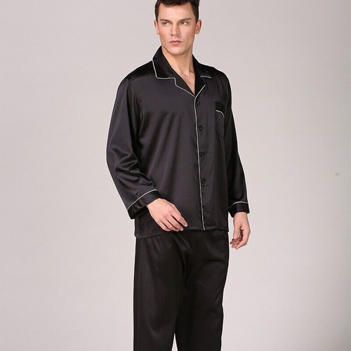 Men satin silk pyjamas - satin,